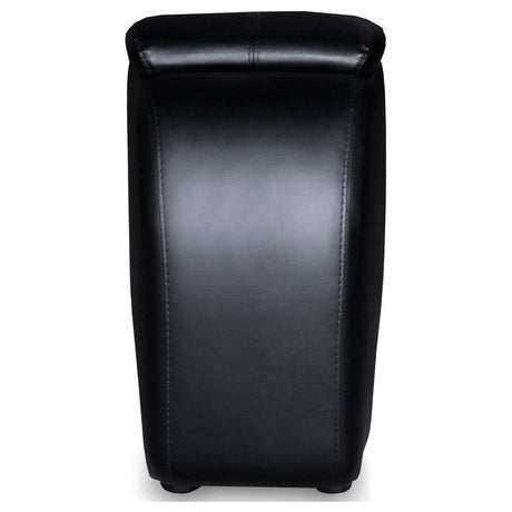 CYRUS THEATER COLLECTION Cyrus Upholstered Home Theater Storage Wedge Console Black 600002 - Ella Furniture