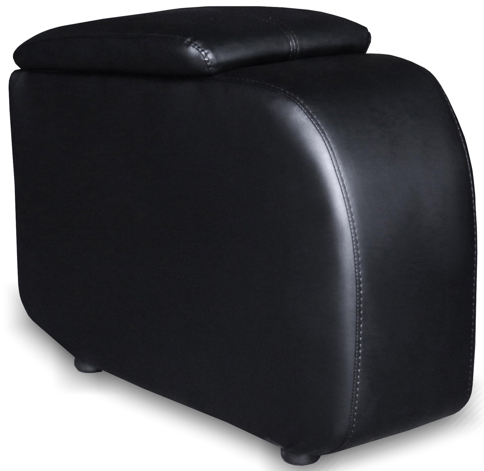 CYRUS THEATER COLLECTION Cyrus Upholstered Home Theater Storage Wedge Console Black 600002 - Ella Furniture