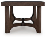 Korestone Dark Brown Coffee Table with 2 End Tables — side view