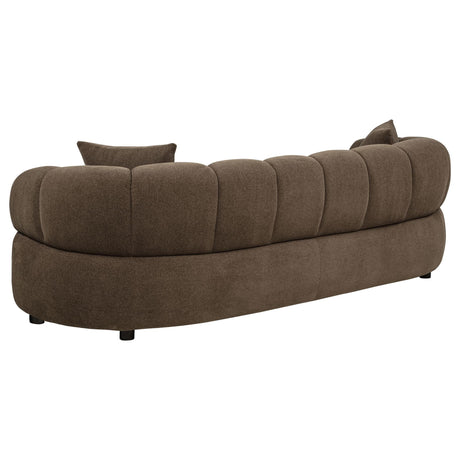Casarin Brown Fabric Channel-Back Sofa — product image 5