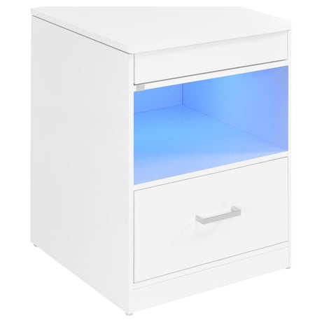Fabre 1-Drawer Extendable Top Nightstand White High Gloss — product image 2
