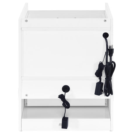 Furda White High Gloss 2-Drawer LED Nightstand with Speaker — product image 7