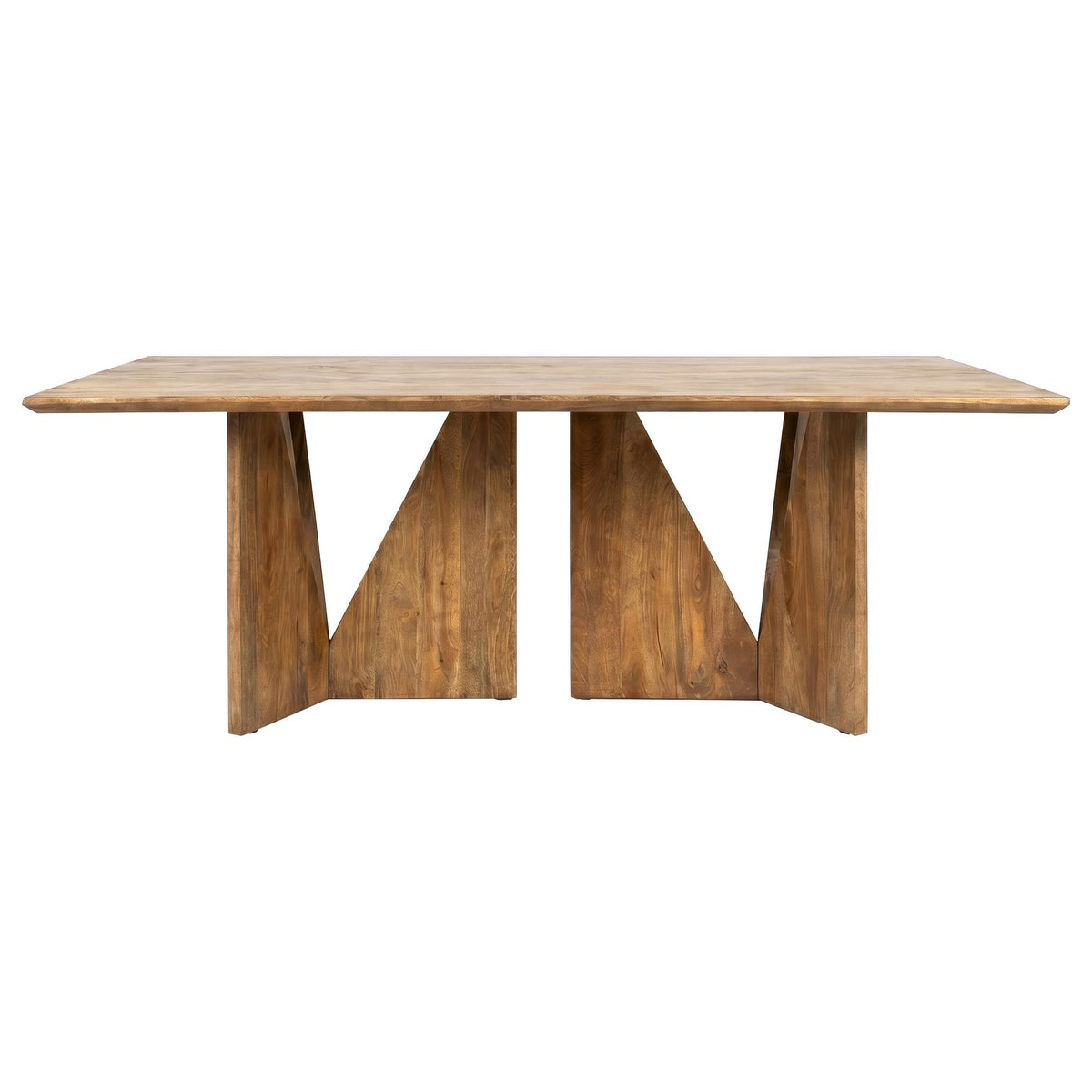Sosa Solid Mango Wood Dining Table with Angular Base Light Brown — product image 3