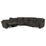 Marcell 7-Piece L-Shaped Power Reclining Sectional with Dual Consoles Grey — product image 3