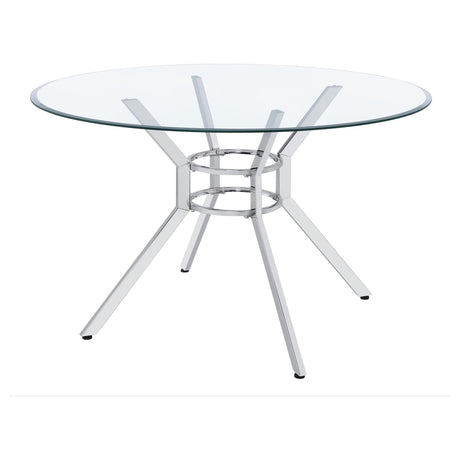 Steele 48-inch Round Glass Top Dining Table Chrome — product image 3
