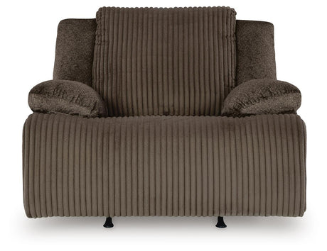 Top Chocolate 6-Piece Sectional with Recliner — front view