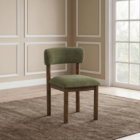 Faulkner Moss Green Upholstered Dining Side Chair Set of 2 — product image 2