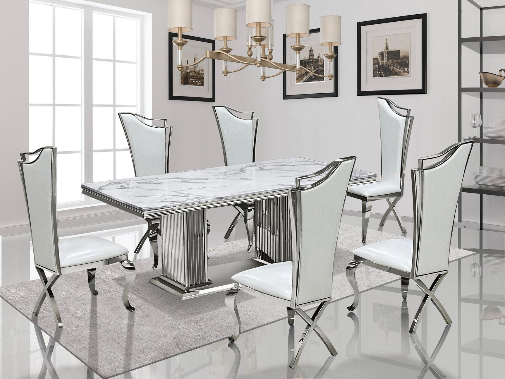 D6061 - Dining Table + 6 Chair Set - Ella Furniture