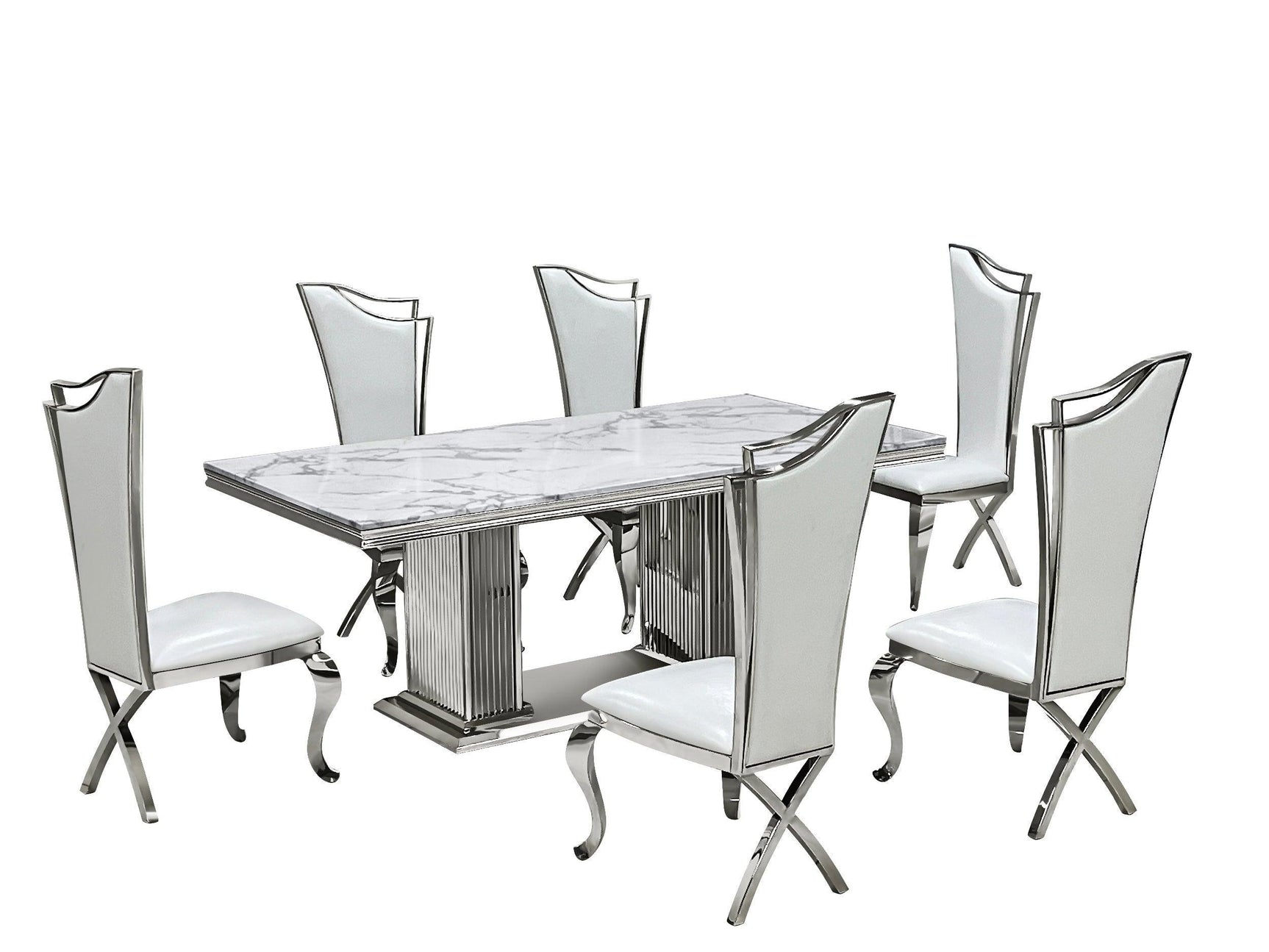 D6061 - Dining Table + 6 Chair Set - Ella Furniture