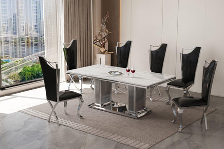 D6062 - Dining Table + 6 Chair Set - Ella Furniture