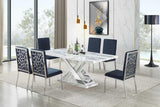 D610 Viva (White/chrome) Dining Table - Ella Furniture