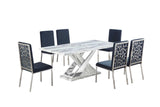 D610 Viva (White/chrome) Dining Table - Ella Furniture