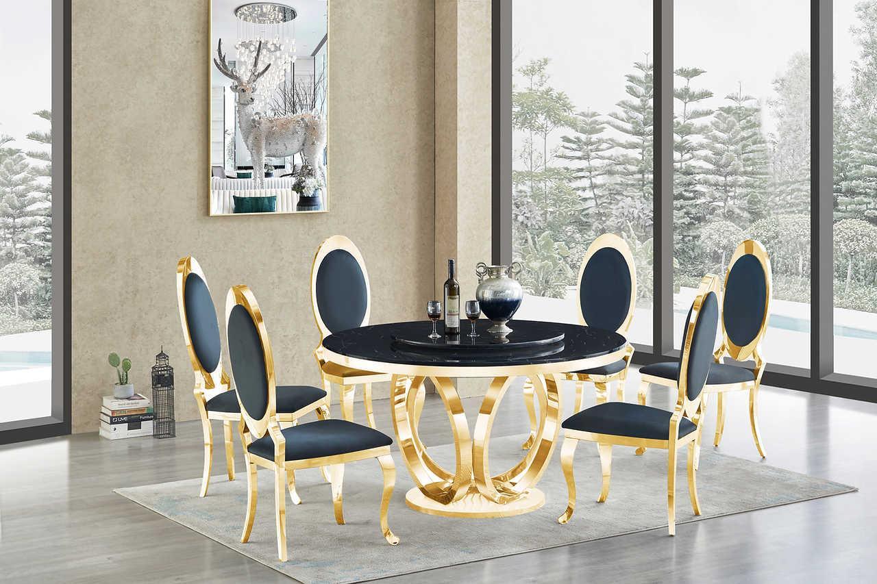 D615 Maxi Table (Black/gold) - Ella Furniture