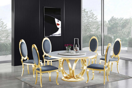 D615 Maxi Table (White/gold) - Ella Furniture