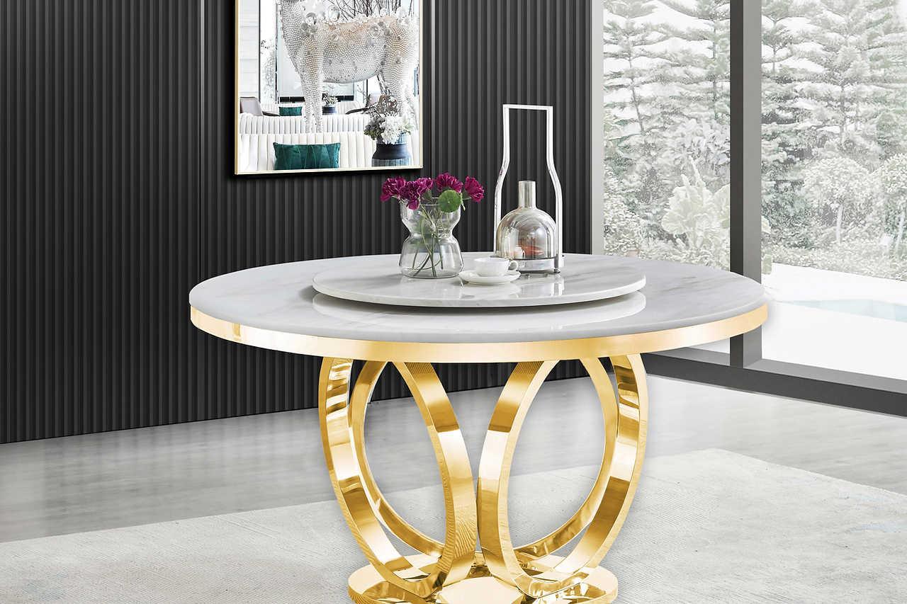 D615 Maxi Table (White/gold) - Ella Furniture