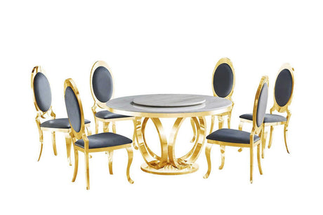 D615 Maxi Table (White/gold) - Ella Furniture