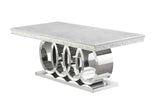 D620 Giovanni (White/chrome) Dining Table - Ella Furniture