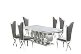 D620 Giovanni (White/chrome) Dining Table - Ella Furniture