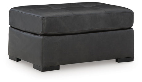 Brindley Fog 4-Piece Sectional with Ottoman — angled view