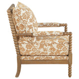 Blanchett Upholstered Bobbin Accent Chair Apricot and Distressed Brown — product image 8