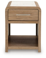 Dovander White/Natural End Table — front view