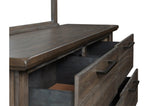 Gray Modern Traditional Solid Wood Veneers Fabric Upholstered Tufted Shelves Bedroom Set - Ella Furniture
