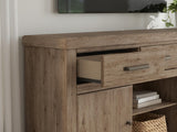 Garistyn Brown 73" TV Stand — detail view