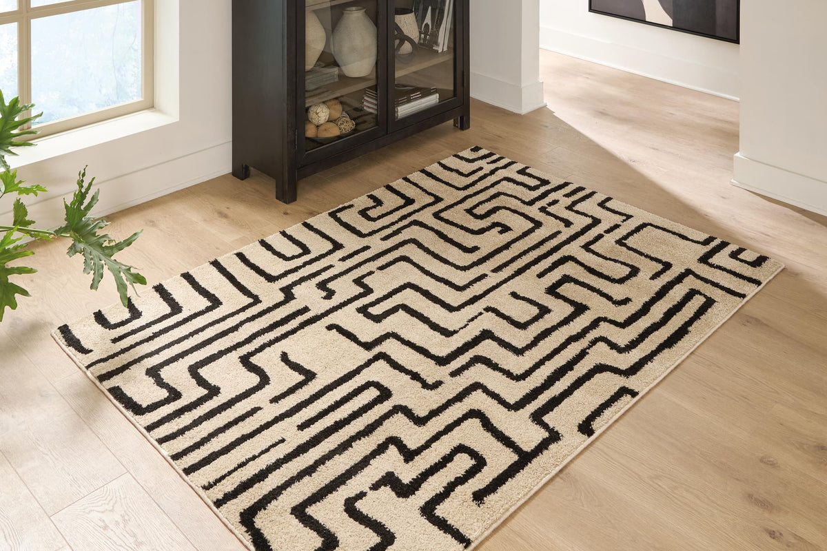 Timworth Black/Beige Washable Medium Rug — product image 3