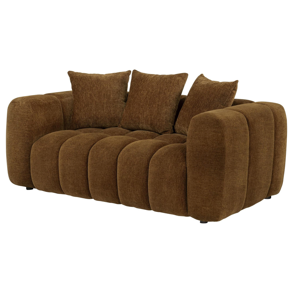 Lazaro Fabric Upholstered Wide Channel Loveseat Bronze — product image 4