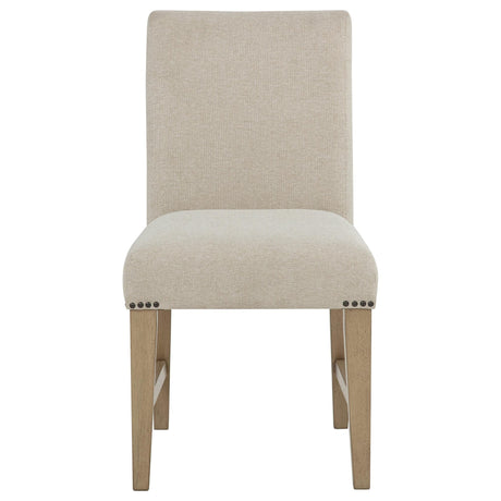 Naser Parsons Side Chair Set of 2 in Beige and Light Oak — product image 4