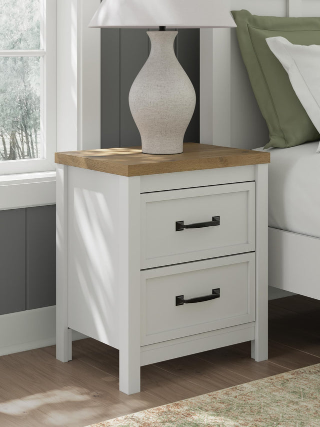 Kerisden White/Brown Nightstand — product view