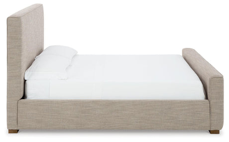 Dakmore Brown Upholstered Panel Bedroom Set - Ella Furniture