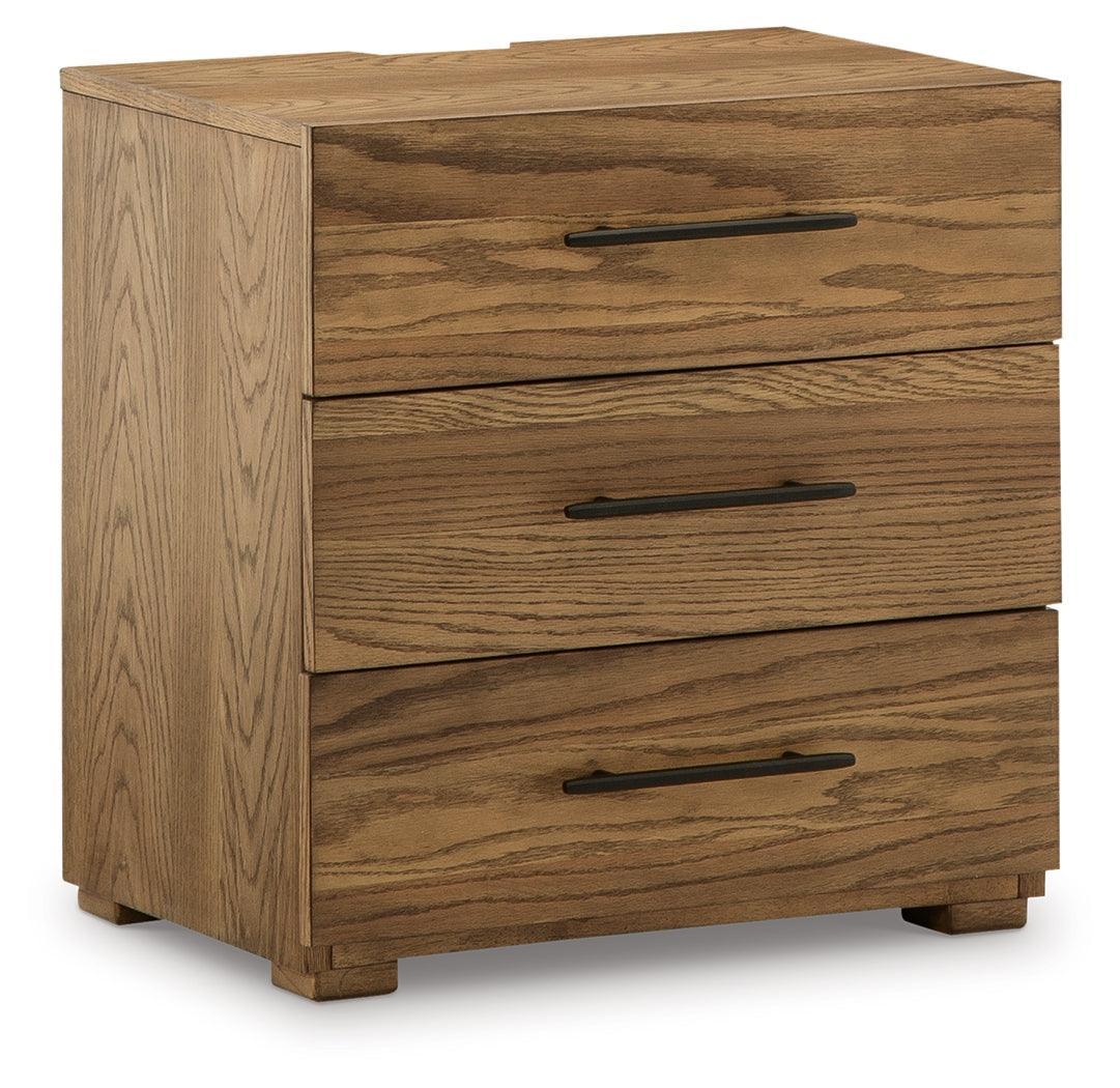 Dakmore Brown Upholstered Panel Bedroom Set - Ella Furniture