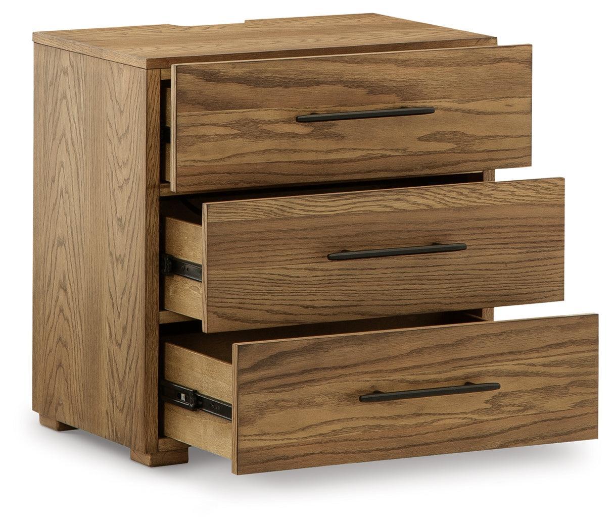 Dakmore Brown Upholstered Panel Bedroom Set - Ella Furniture