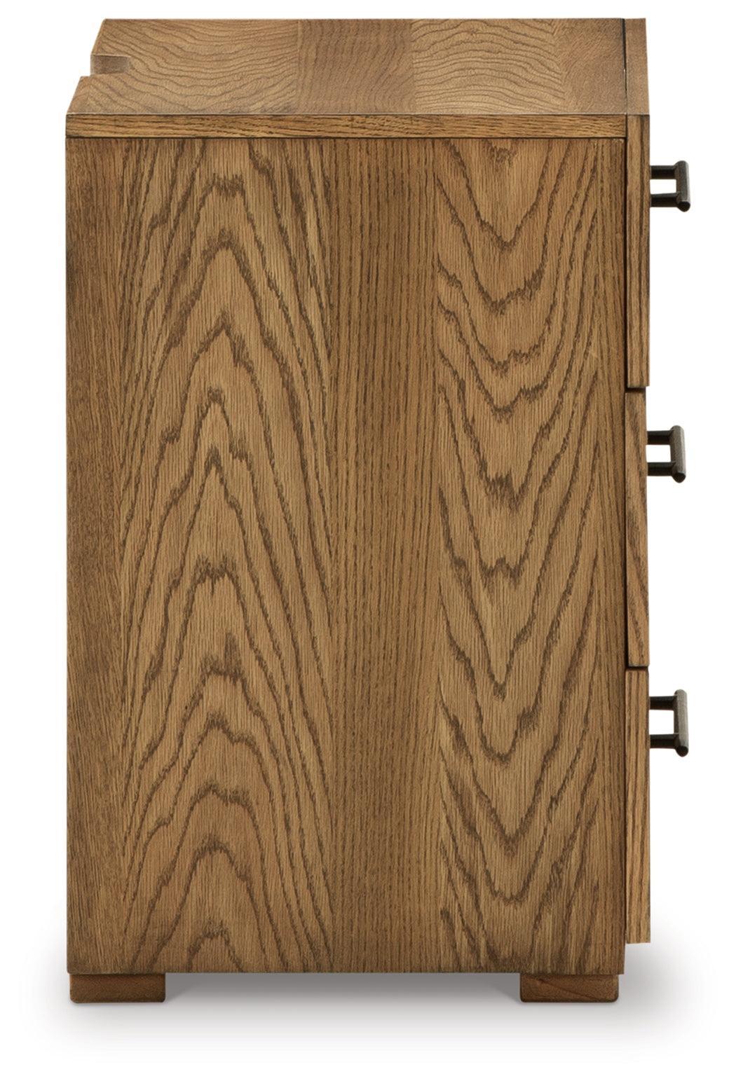 Dakmore Brown Upholstered Panel Bedroom Set - Ella Furniture