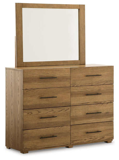Dakmore Brown Upholstered Panel Bedroom Set - Ella Furniture