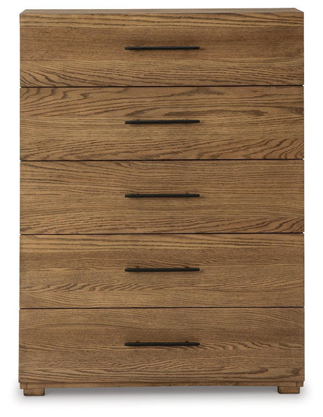 Dakmore Brown Upholstered Panel Bedroom Set - Ella Furniture