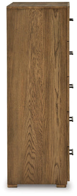 Dakmore Brown Upholstered Panel Bedroom Set - Ella Furniture