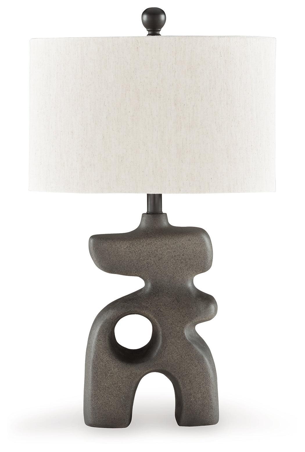 Danacy Distressed Black 2-Piece Table Lamp Set - Ella Furniture
