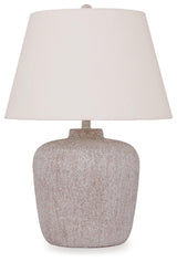 Danry Distressed Cream 2-Piece Table Lamp Set - Ella Furniture
