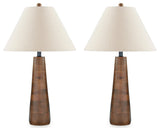 Danset Brown 2-Piece Table Lamp Set - Ella Furniture