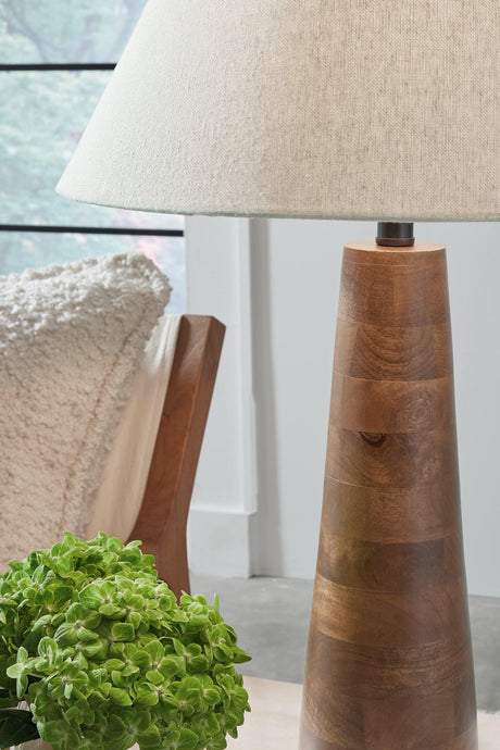 Danset Brown 2-Piece Table Lamp Set - Ella Furniture