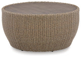 Danson Beige Outdoor Coffee Table With End Table - Ella Furniture