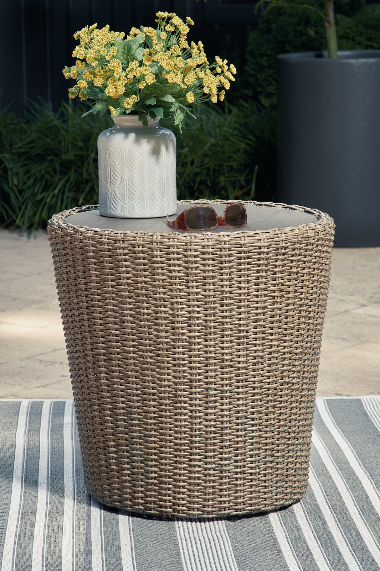 Danson Beige Outdoor Coffee Table With End Table - Ella Furniture