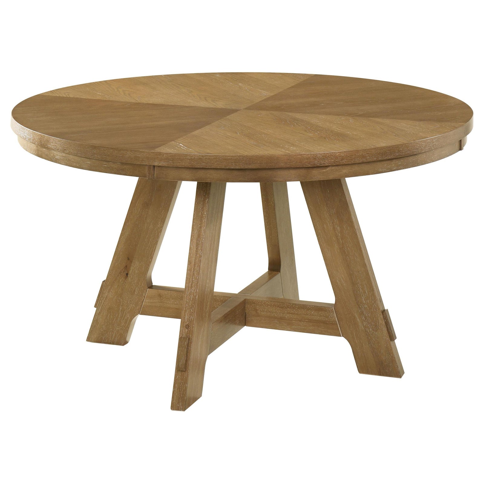 Danvers Round 54-inch Wood Dining Table Brown Oak 109150 - Ella Furniture