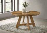 Danvers Round 54-inch Wood Dining Table Brown Oak 109150 - Ella Furniture