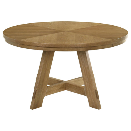 Danvers Round 54-inch Wood Dining Table Brown Oak 109150 - Ella Furniture