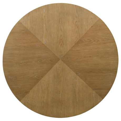 Danvers Round 54-inch Wood Dining Table Brown Oak 109150 - Ella Furniture