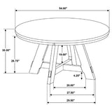 Danvers Round 54-inch Wood Dining Table Brown Oak 109150 - Ella Furniture