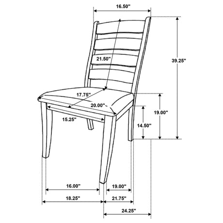 Danvers Wood Dining Side Chair Brown Oak (Set of 2) 109152 - Ella Furniture